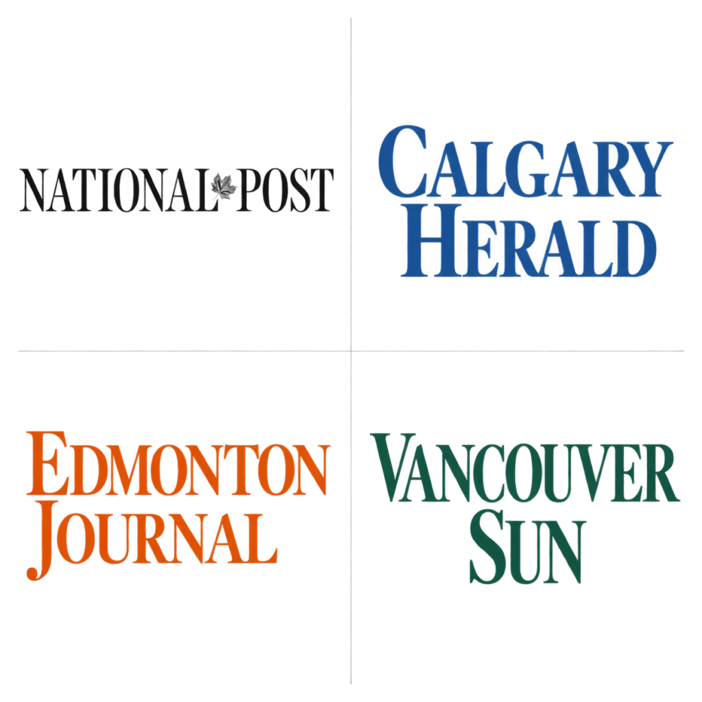 National Post, Calgary Herald, Edmonton Journal, Vancouver Sun Logos